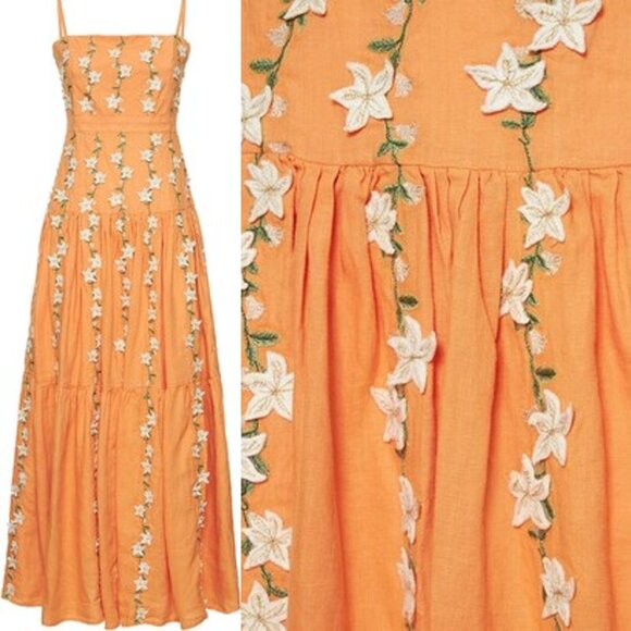 Agua by Agua Bendita Lima Floral Linen Maxi Dress Size S NWT – Lux Resort - Picture 3 of 14